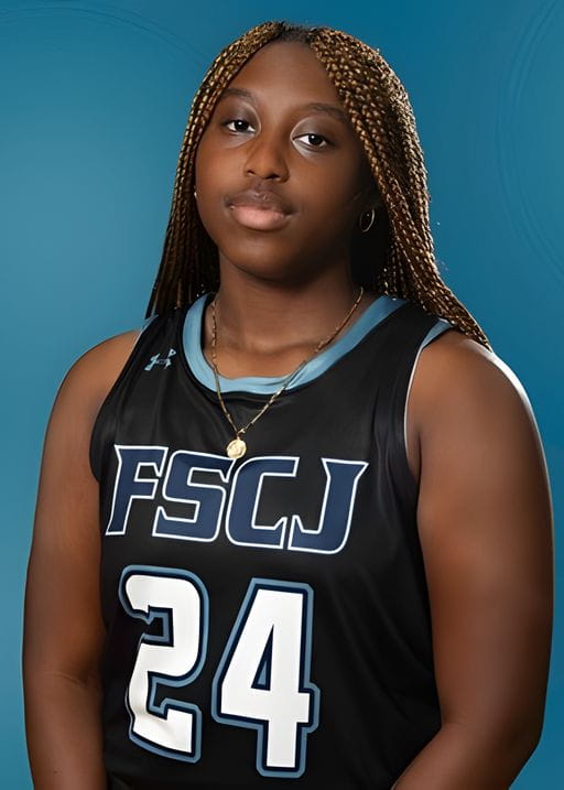 Photo of Jyla Gunsby in Florida State College Jacksonville basketball uniform.